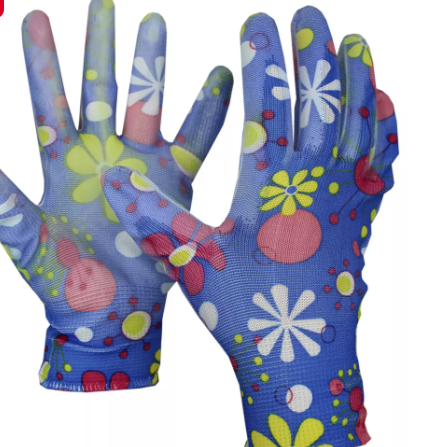 (WE2158) Рукавички ПЕ (сад-город) з поліуретановим покриттям сині WERK